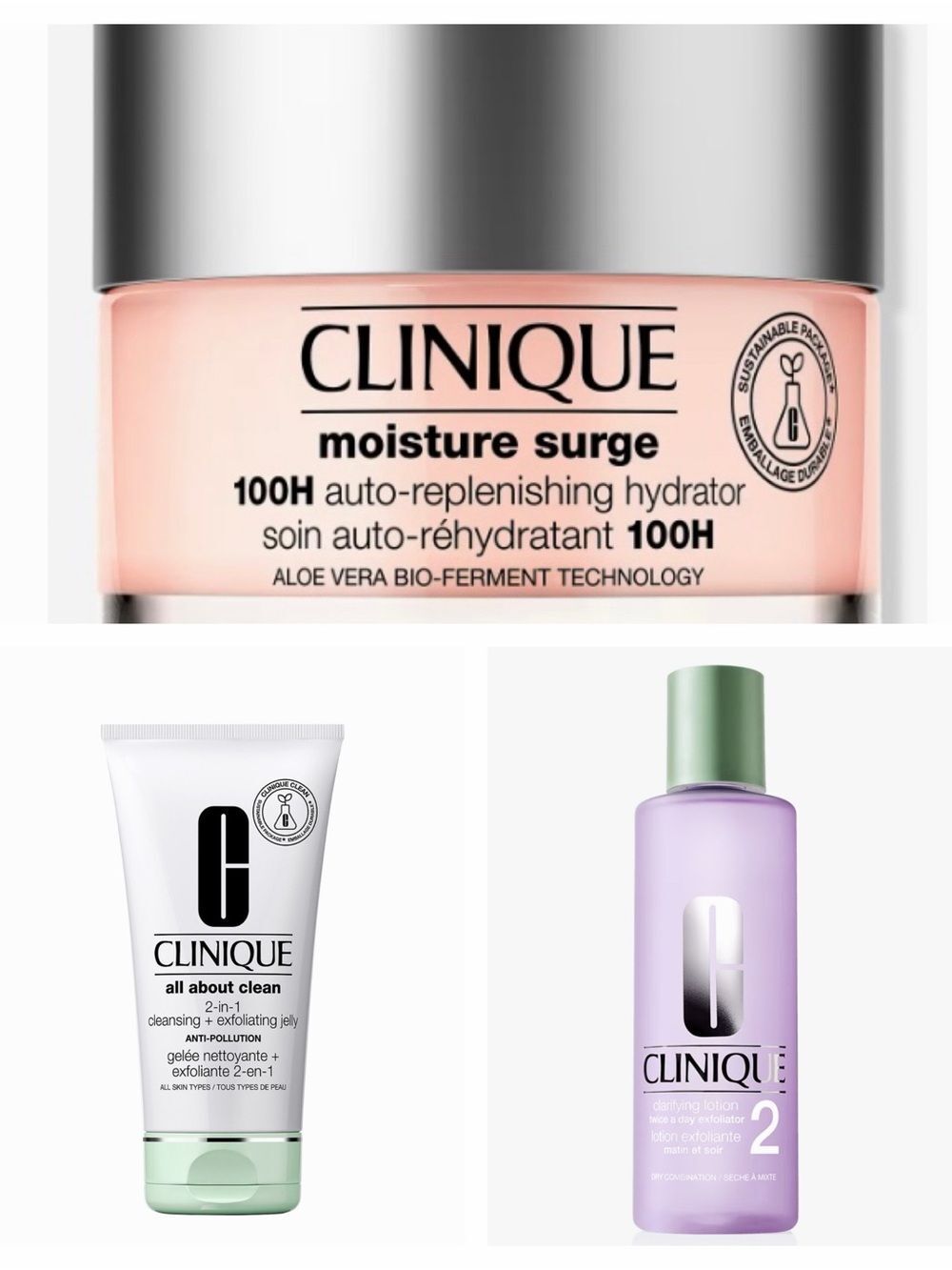 Clinique Moisture Surge 100H Auto-Replenishing Hydrator Bundle of 3
